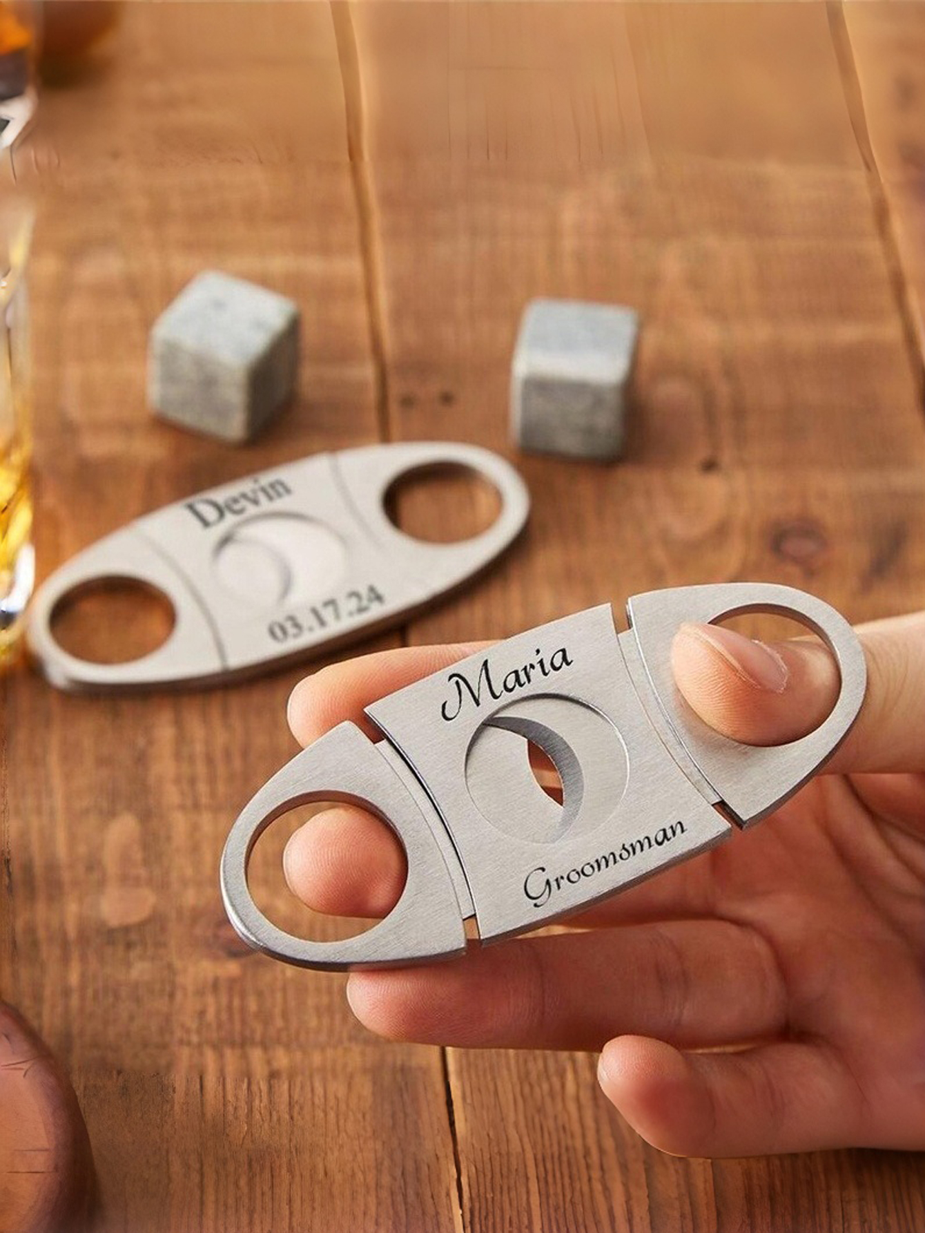 Personalized Engraved Cigar Cutters & Slicers - Heavy-Duty Stainless Steel Manual Cigar Cutters